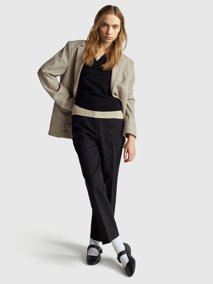 V NECK SWEATER L/S Damen image number 3